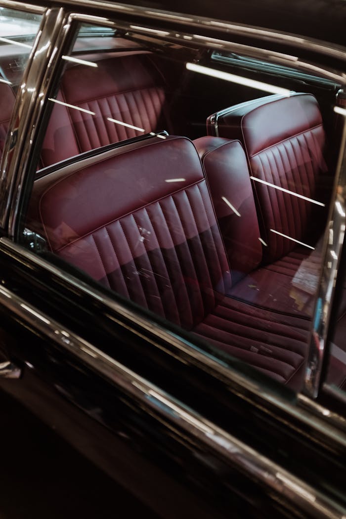 Red and Brown Leather Padded Chair